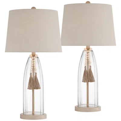 360 Lighting Tibet 27" High Clear Glass Table Lamps Set Of 2