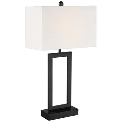 360 Lighting Todd Black Metal Table Lamp With Usb Port And Outlet