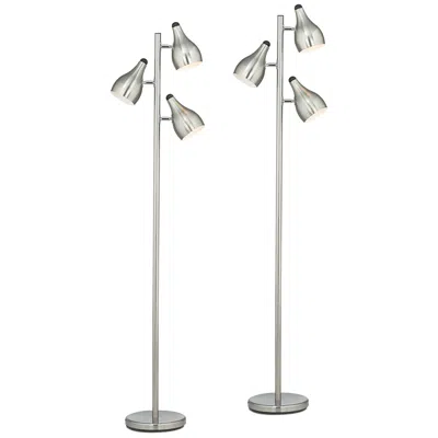 360 Lighting Trac 64" High 3-light Modern Floor Lamps Set Of 2