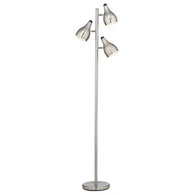 360 Lighting Trac 64" Modern Brushed Steel 3-light Tree Floor Lamp