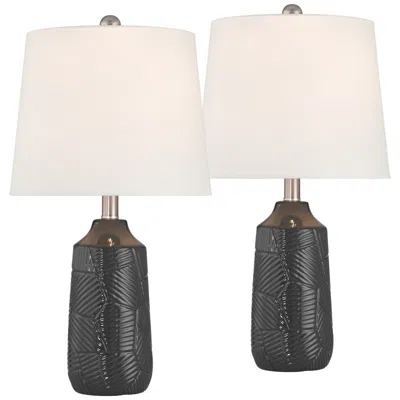 360 Lighting Unity 22 1/4" Modern Black Ceramic Table Lamps Set Of 2