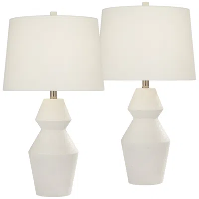 360 Lighting Velas 26" Modern Gourd White Table Lamps Set Of 2