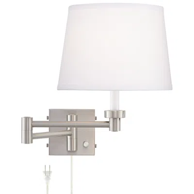 360 Lighting Vero Brushed Nickel Modern Swing Arm Usb Plug-in Wall Lamp