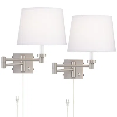 360 Lighting Vero Nickel Swing Arm Plug-in Usb Wall Lamps Set Of 2