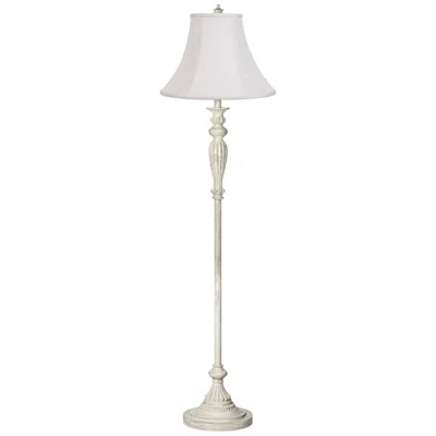 360 Lighting Vintage Chic 60" Bell Shade And Antique White Floor Lamp