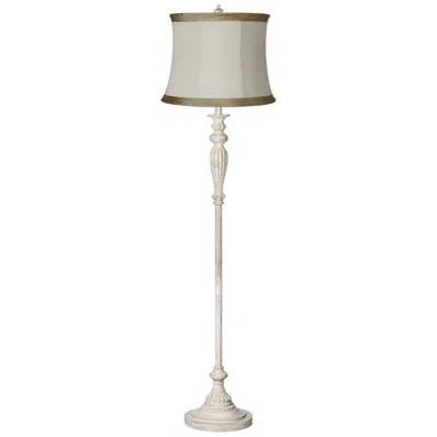 360 Lighting Vintage Chic 60" Pleated And Antique White Floor Lamp