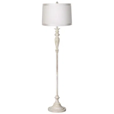 360 Lighting Vintage Chic 60" White Drum And Antique White Floor Lamp