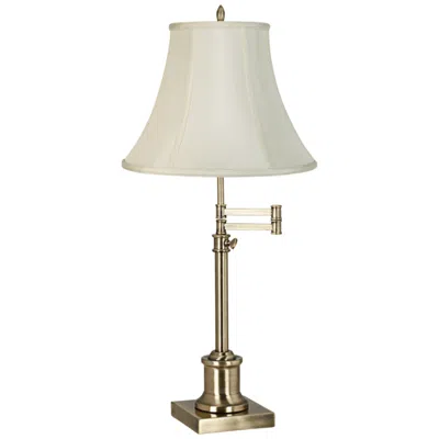 360 Lighting Westbury Adjustable Height Cream And Brass Swing Arm Lamp