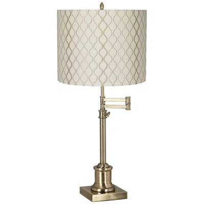 360 Lighting Westbury Adjustable Hourglass Shade Brass Swing Arm Lamp