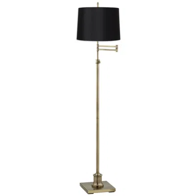 360 Lighting Westbury Black Drum And Brass Adjustable Swing Arm Floor Lamp