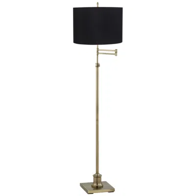 360 Lighting Westbury Black Shade And Brass Adjustable Swing Arm Floor Lamp