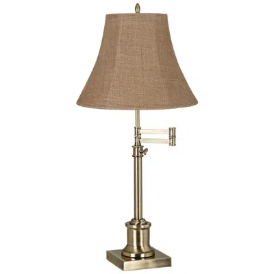 360 Lighting Westbury Burlap Bell Brass Adjustable Swing Arm Lamp
