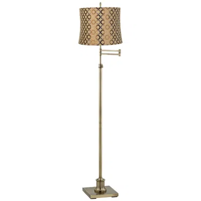 360 Lighting Westbury Copper Circles Brass Adjustable Swing Arm Floor Lamp