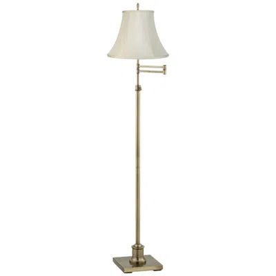 360 Lighting Westbury Creme And Brass Adjustable Swing Arm Floor Lamp