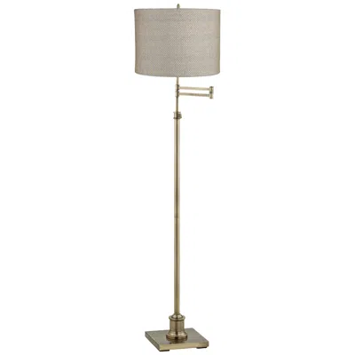 360 Lighting Westbury Gray And Brass Swing Arm Floor Lamp