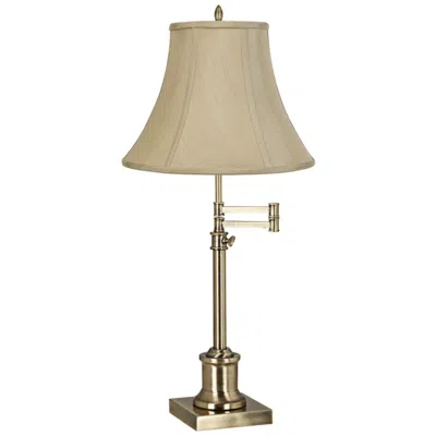 360 Lighting Westbury Imperial Taupe And Antique Brass Swing Arm Desk Lamp