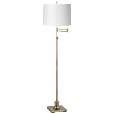 360 Lighting Westbury Paper Shade And Brass Adjustable Swing Arm Floor Lamp