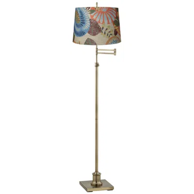 360 Lighting Westbury Tropic Shade And Brass Swing Arm Floor Lamp