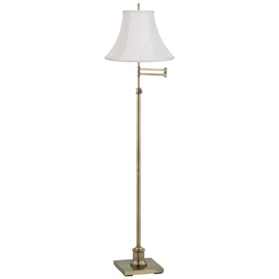 360 Lighting Westbury White And Brass Adjustable Swing Arm Floor Lamp