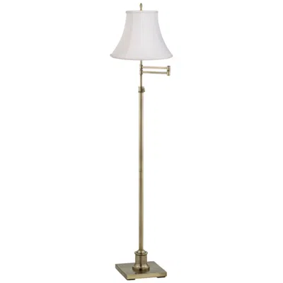 360 Lighting Westbury White And Brass Adjustable Swing Arm Floor Lamp