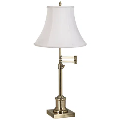 360 Lighting Westbury White Bell Brass Swing Arm Desk Lamp