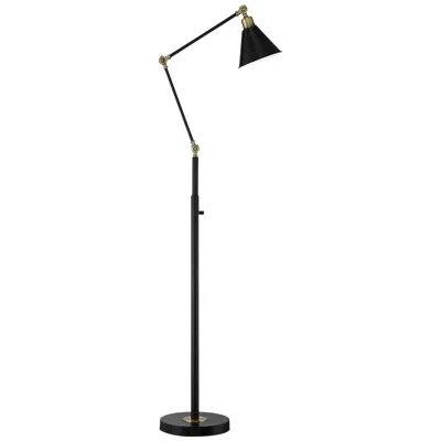 360 Lighting Wray 61" Black And Brass Floor Lamp With Usb Dimmer