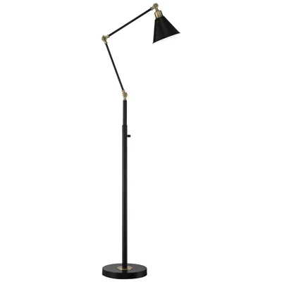 360 Lighting Wray 61" Modern Black And Brass Adjustable Floor Lamp