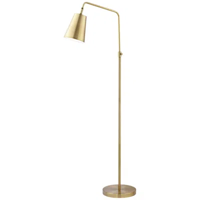 360 Lighting Zella Adjustable Height Brass Finish Downbridge Floor Lamp In Gold