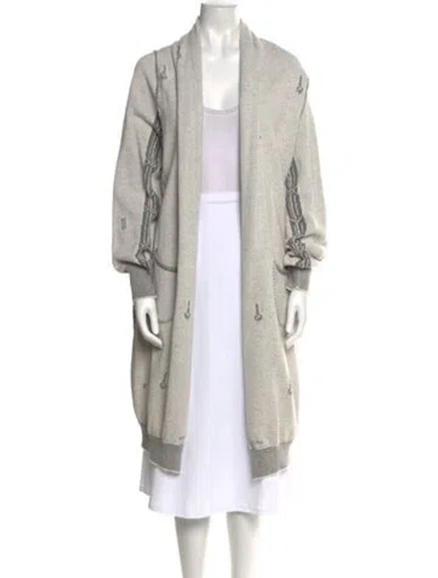 Pre-owned 360 Sweater Angora Open Front Sweater W/ Tags In Gray