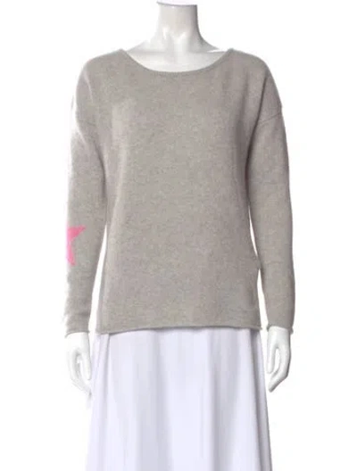 Pre-owned 360 Sweater Cashmere Bateau Neckline Sweater In Gray