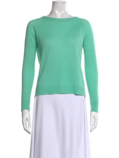 Pre-owned 360 Sweater Cashmere Bateau Neckline Sweater In Green