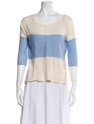 Pre-owned 360 Sweater Cashmere Colorblock Pattern Sweater In Blue