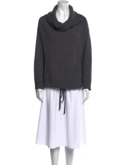 Pre-owned 360 Sweater Cashmere Cowl Neck Sweater In Gray
