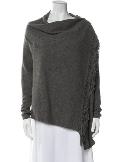Pre-owned 360 Sweater Cashmere Cowl Neck Sweater In Gray
