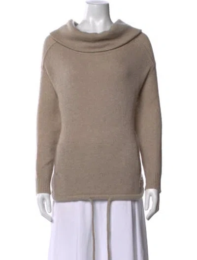 Pre-owned 360 Sweater Cashmere Cowl Neck Sweater In Neutrals