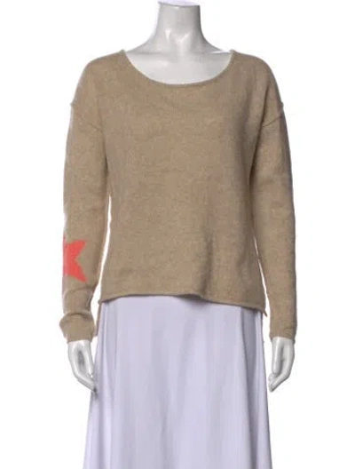 Pre-owned 360 Sweater Cashmere Graphic Print Sweater In Neutrals