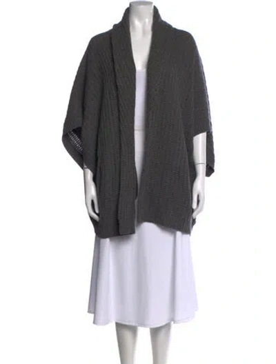 Pre-owned 360 Sweater Cashmere Open Front Sweater In Grey