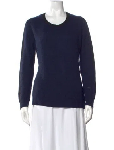 Pre-owned 360 Sweater Cashmere Scoop Neck Sweater In Blue