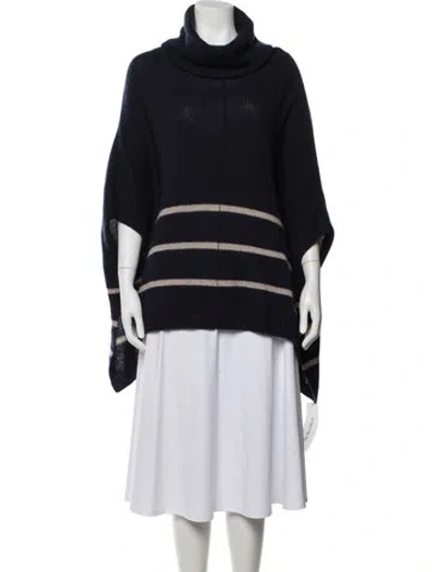 Pre-owned 360 Sweater Cashmere Striped Sweater In Blue