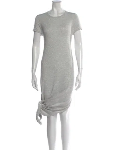 Pre-owned 360 Sweater Crew Neck Knee-length Dress In Gray