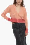 360 Sweater Gradient Effect Openwork Jessica Cardigan In Pink