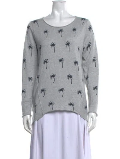 Pre-owned 360 Sweater Graphic Print Crew Neck Sweater In Grey