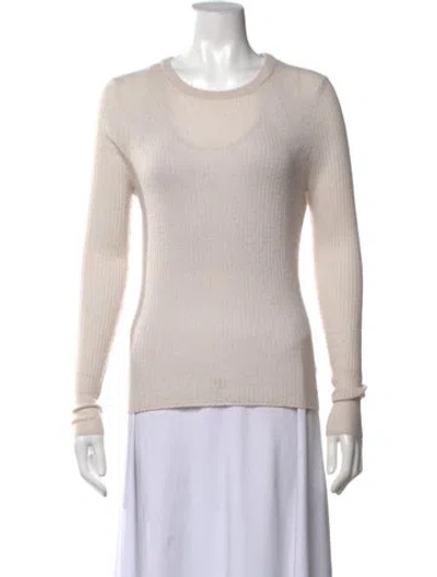 Pre-owned 360 Sweater Linen Crew Neck Sweater In Neutrals
