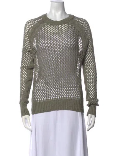 Pre-owned 360 Sweater Linen Patterned Sweater In Green