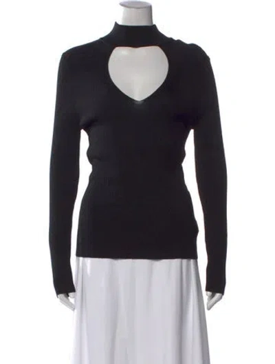 Pre-owned 360 Sweater Mock Neck Sweater In Black