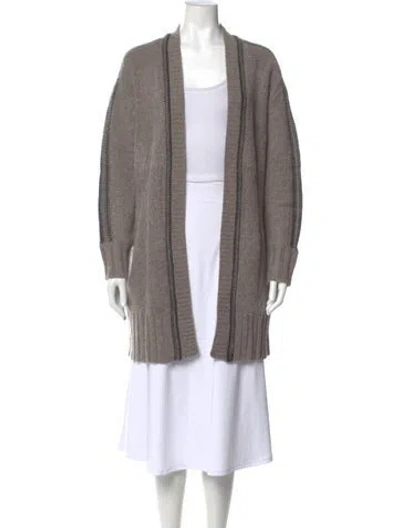 Pre-owned 360 Sweater Open Front Sweater In Neutral