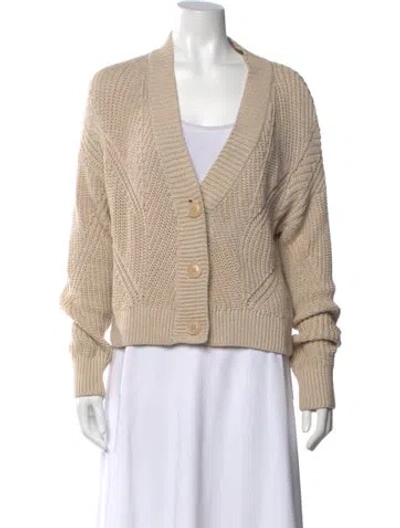 Pre-owned 360 Sweater Open Front Sweater In Neutrals