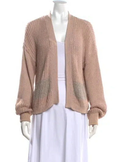 Pre-owned 360 Sweater Open Front Sweater In Pink