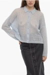 360 SWEATER OPENWORK CASHMERE VIVIANA SWEATER WITH POLO NECK