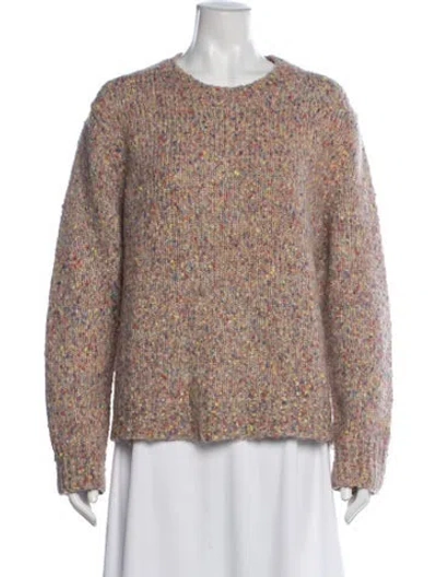 Pre-owned 360 Sweater Patterned Crew Neck Sweater In Neutrals